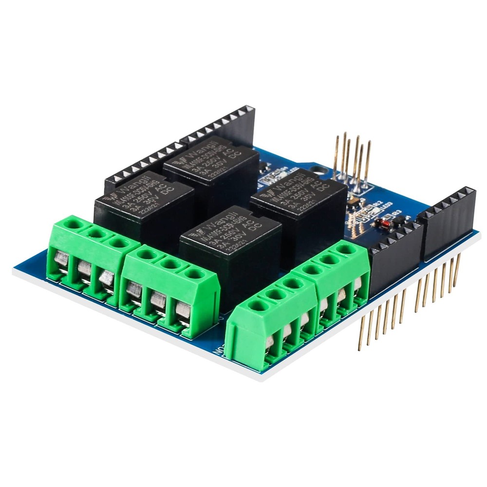 2Pcs 4 Channel Relay Shield 5V Module Four Way Channel Relay Control Board Ex...