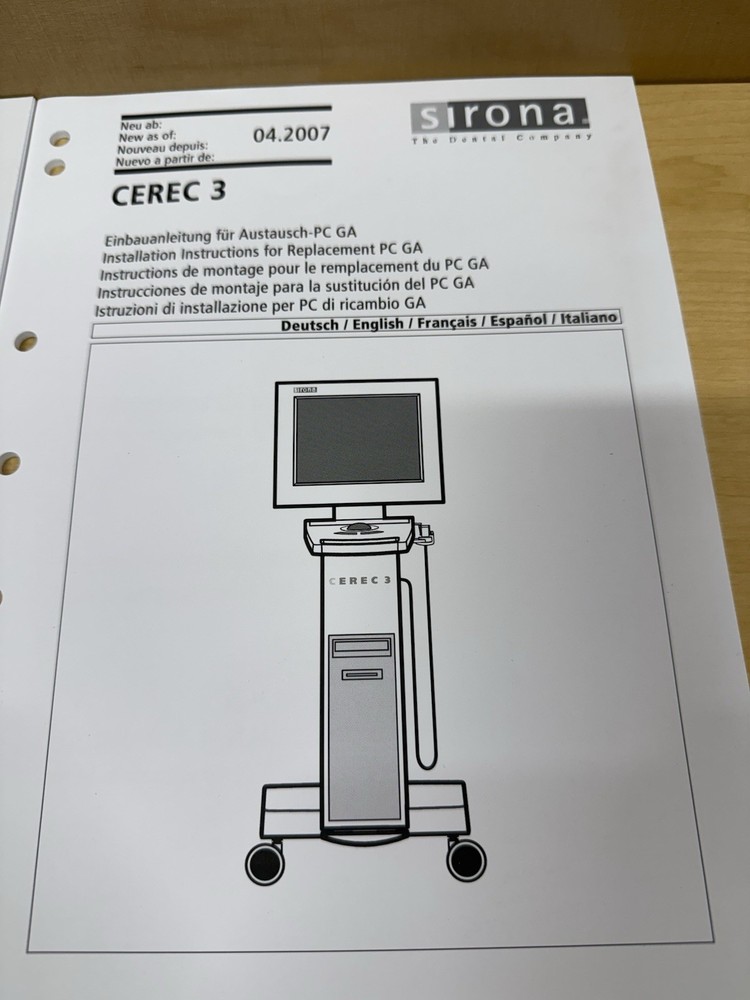 Sirona Cerec AC 3 Software disc cd Manuals installation instructions — Omnicam