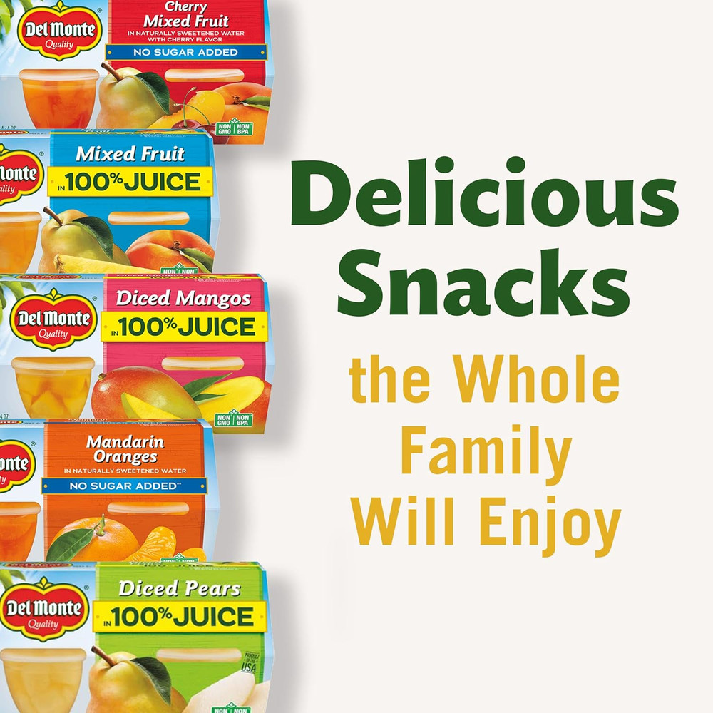 FRUIT CUP Snacks, Family Pack, No Sugar Added, 12-Pack, 4 Oz