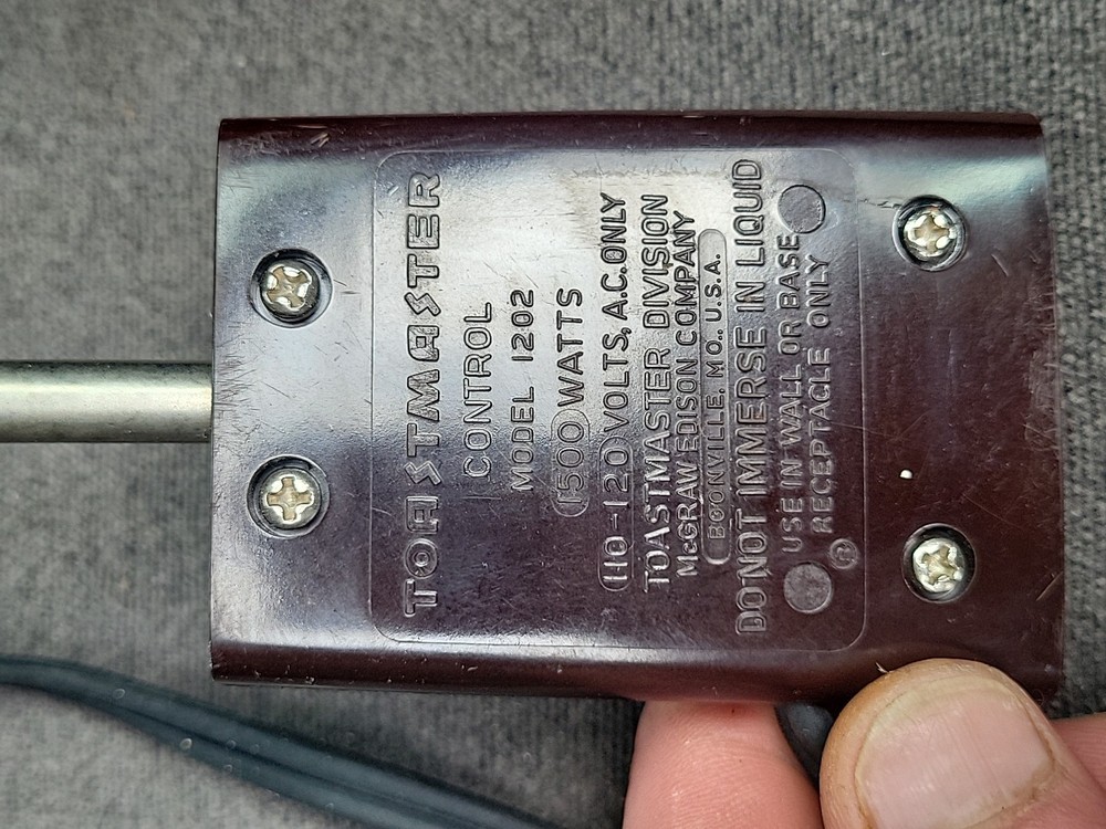 Toastmaster Control Model 1202 1500W Griddle Temp Control Probe Free Ship Tested