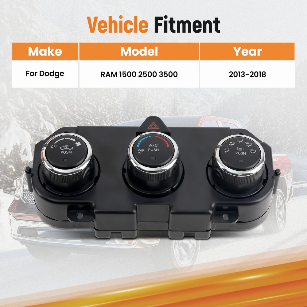 Climate Control Panel Unit For Dodge RAM 1500 2500 3500 2013-2018 68268189AA