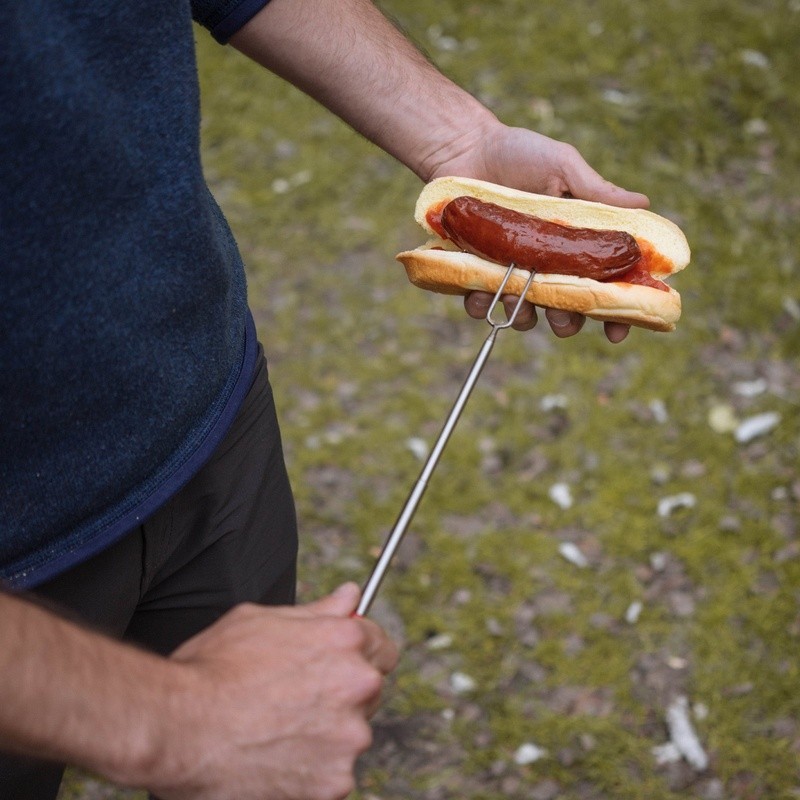 Telescoping Roasting Fork Chrome-Plated Steel Extendable Campfire Cooking 4 Pack