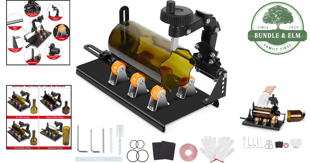 Adjustable Glass Bottle Cutter for Art Projects – Complete DIY Accessory Set