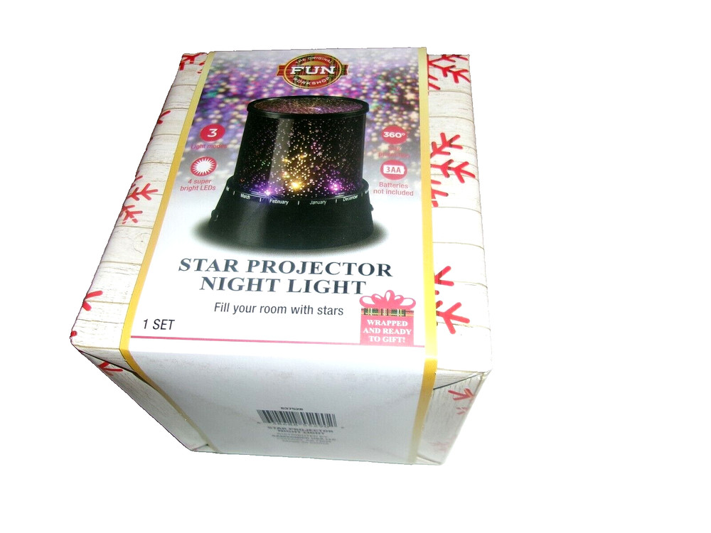 360 LED Star Projector Night Light LED 3 Light Modes Solid/Twinkle Battery Power