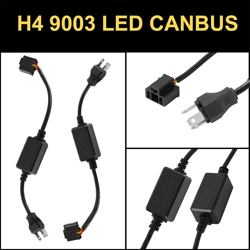 H4 9003 Headlight Canbus LED Decoder Error Free Anti Flicker Load Resistor 2Pcs