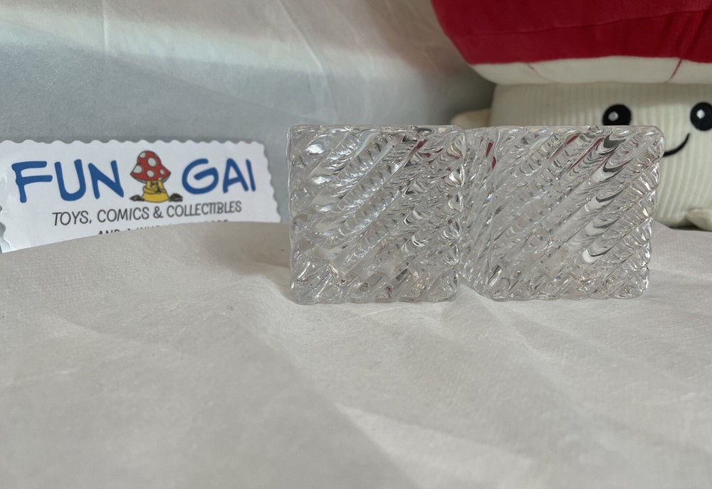 Square Glass Candle Holders Diagonal Pattern