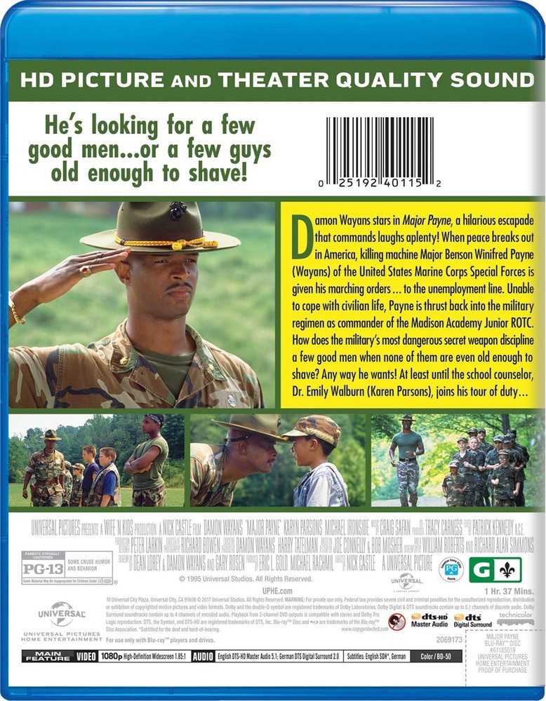 Major Payne Blu-ray Damon Wayans NEW