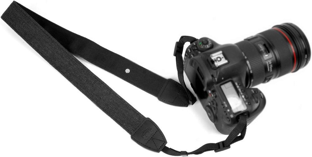 Black Canvas Camera Strap with Quick Release Buckles for DSLR/SLR