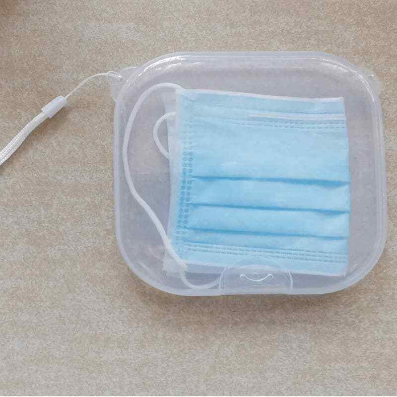 Dustproof Facemask Storage Box, with Wristlet Strap
