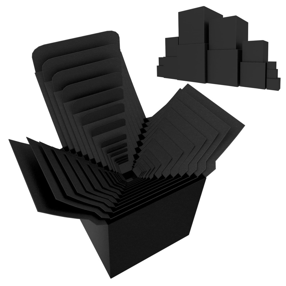 Jsuslife Prank Gift Box, 13PCS Stackable Surprise 1 Count (Pack of 13), Black