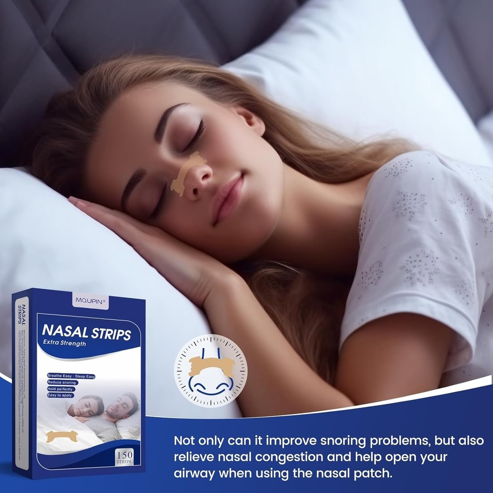 Upgraded 150 Counts Nasal Strips - Safe, Comfortable, Snoring Solution 66mm