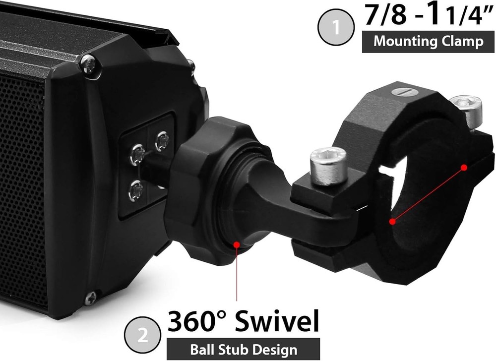 Dynamic Waterproof Motorcycle Audio System with Bluetooth and LED Lightshow