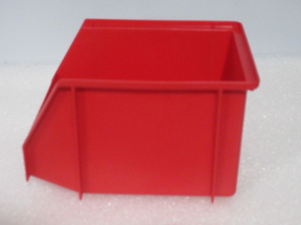 3 pack Storage Bins Red Plastic Small Parts Container Stack