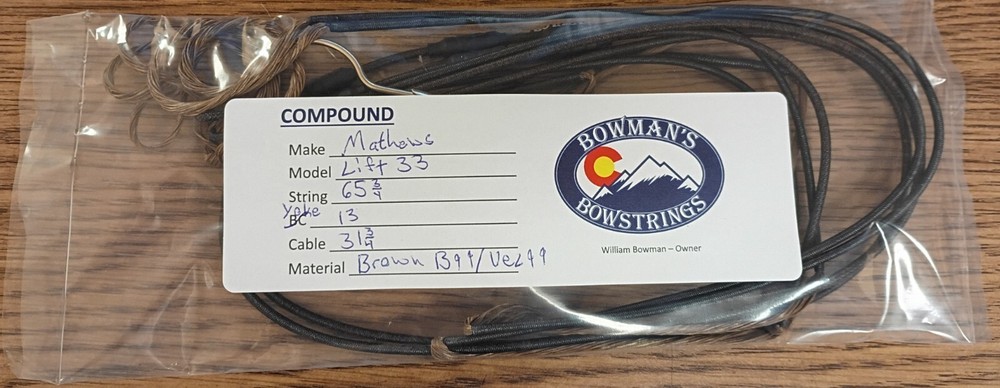 B99 String/Vec99 Cable Set for Mathews Lift 33 Compound Bow Brown