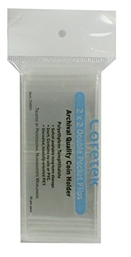 Coretek 2" x 2" Museum Quality Coin Flips 50 Pack