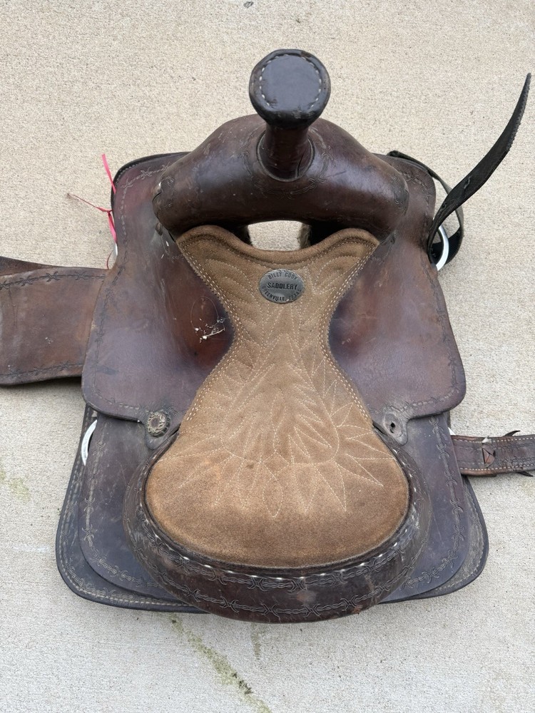 BILLY COOK SADDLE VINTAGE HORSE LEATHER - Unknown size (read Description)