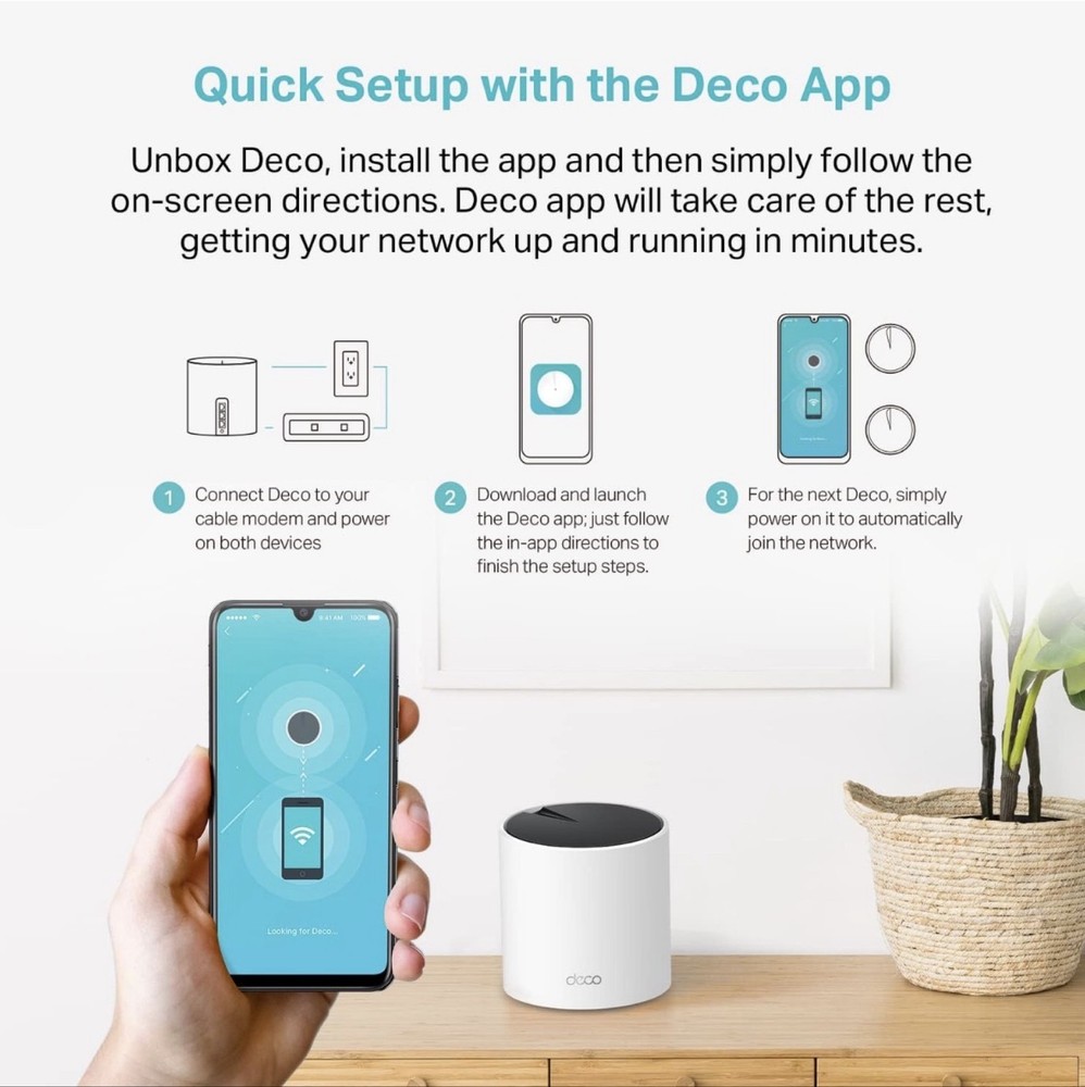 TP-Link Deco X55 AX3000 WiFi 6 Mesh System 1-Pack Router