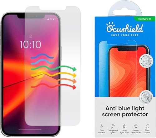 Anti Blue Light Tempered Glass Screen Protector for iPhone 16 Regular (6.1")