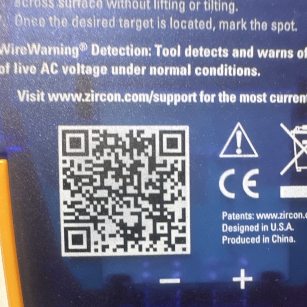 Zircon StudSensor L70 Stud Finder Digital Display & WireWarning Detection