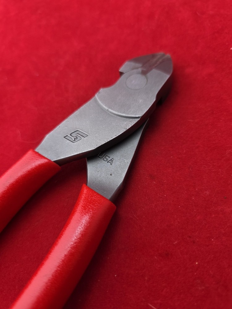 Snap-On Tools RED Soft Grip 7" VECTOR EDGE Diagonal Cutter 87ACF USA