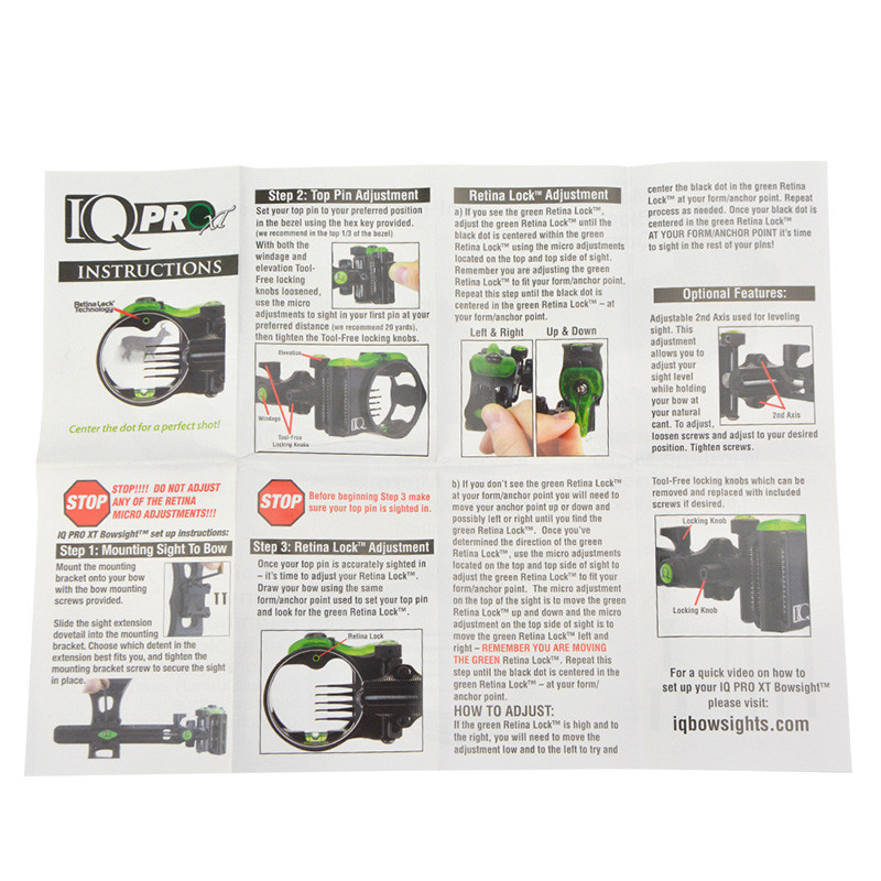 Archery Compound Bow Sight Lock Micro 5 Pin .019" Adjustable Long Pole Hunting