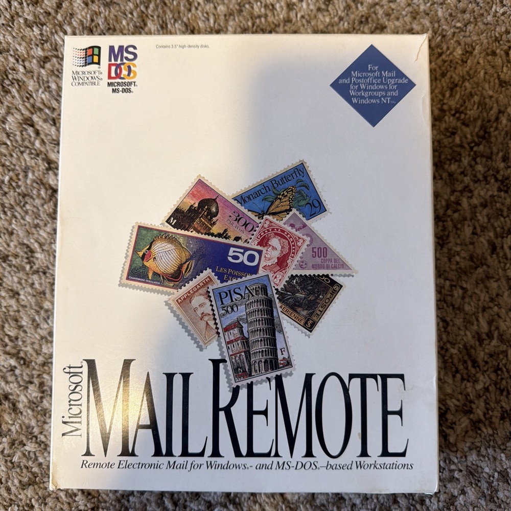 Microsoft Mail Remote (1994) Version 3.2 Super Rare - Open Box, floppies sealed