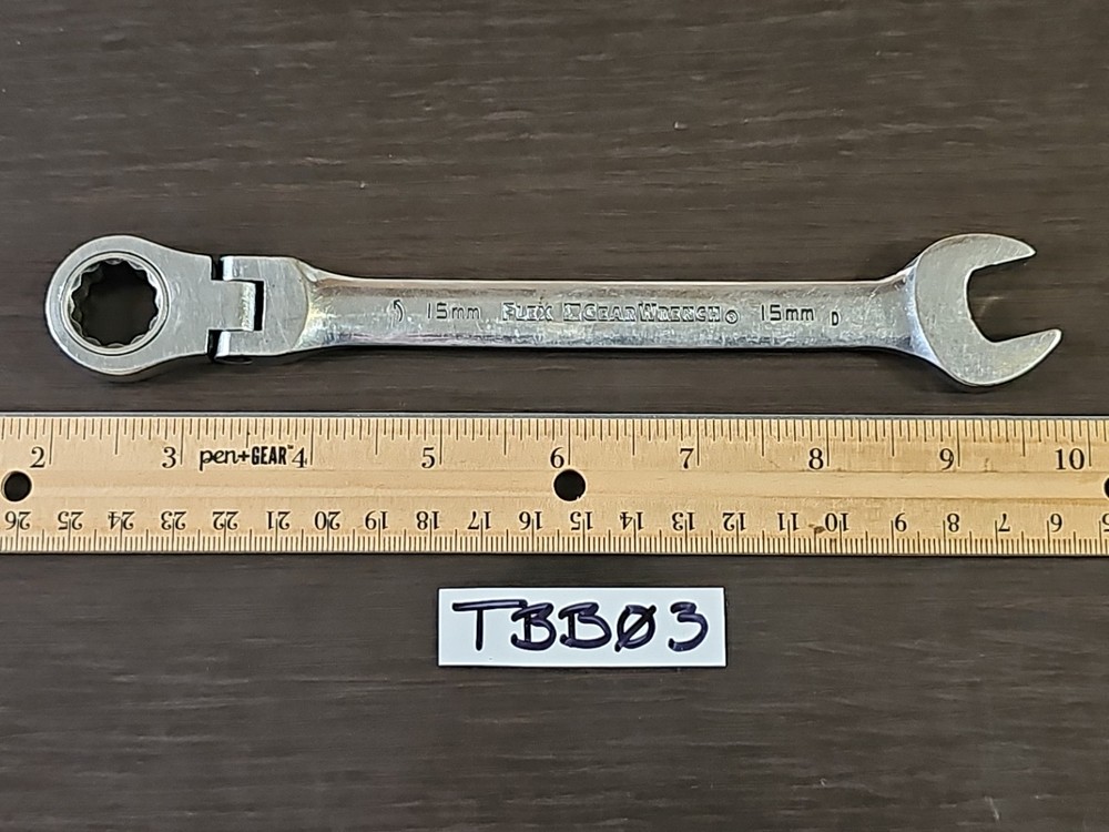 GearWrench 15mm -Code D- Flex Head 12 Point Ratcheting Combination Wrench