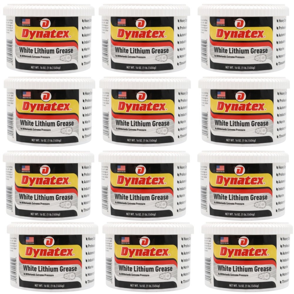 Dynatex White Lithium Grease 16 oz Tub Multi-Purpose (12-Pack)