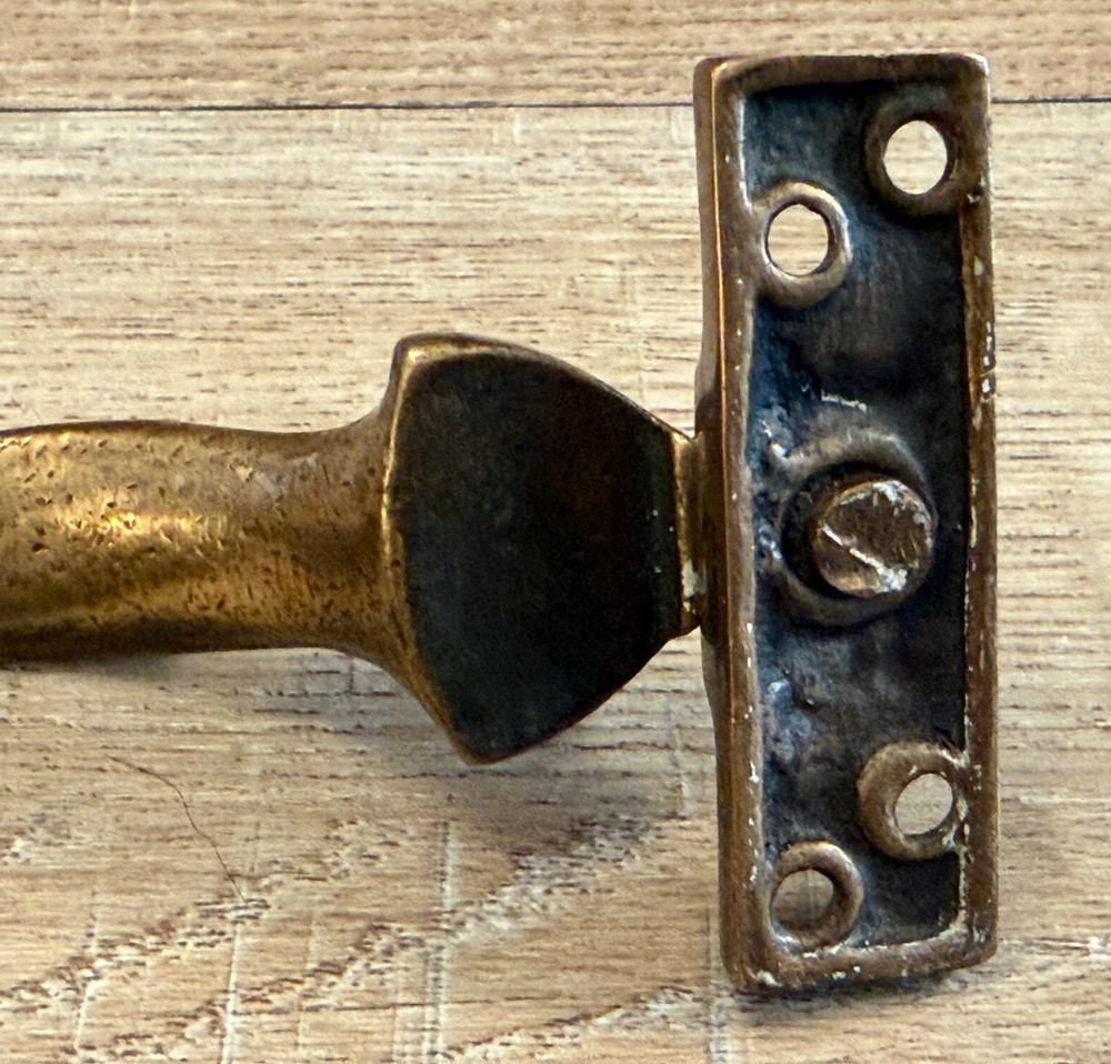 ANTIQUE SOLID BRASS CASEMENT WINDOW HANDLE RECLAIMED