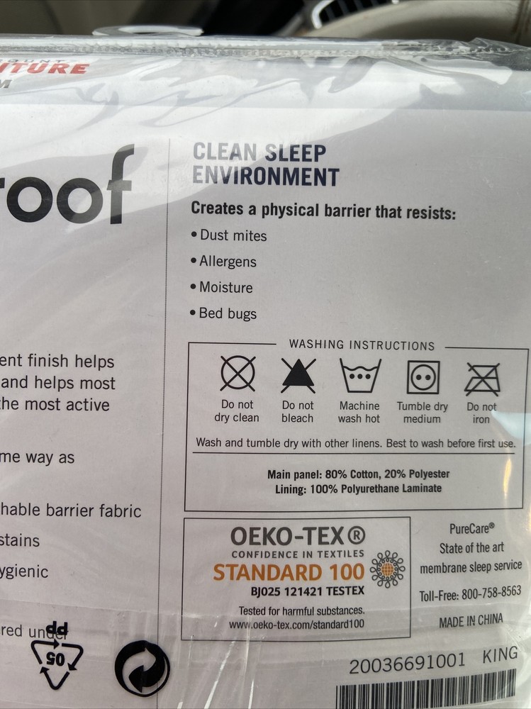 Bob’s Goof Proof King Size Pillow Protector New In Pkg