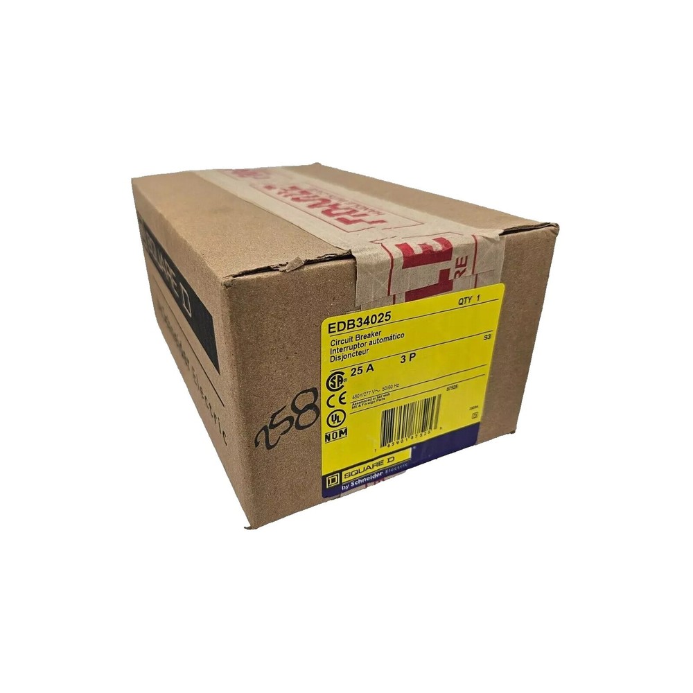 NIB - Square D - EDB34025 - Mini Circuit Breaker, E-Frame, 25A, 3 Pole