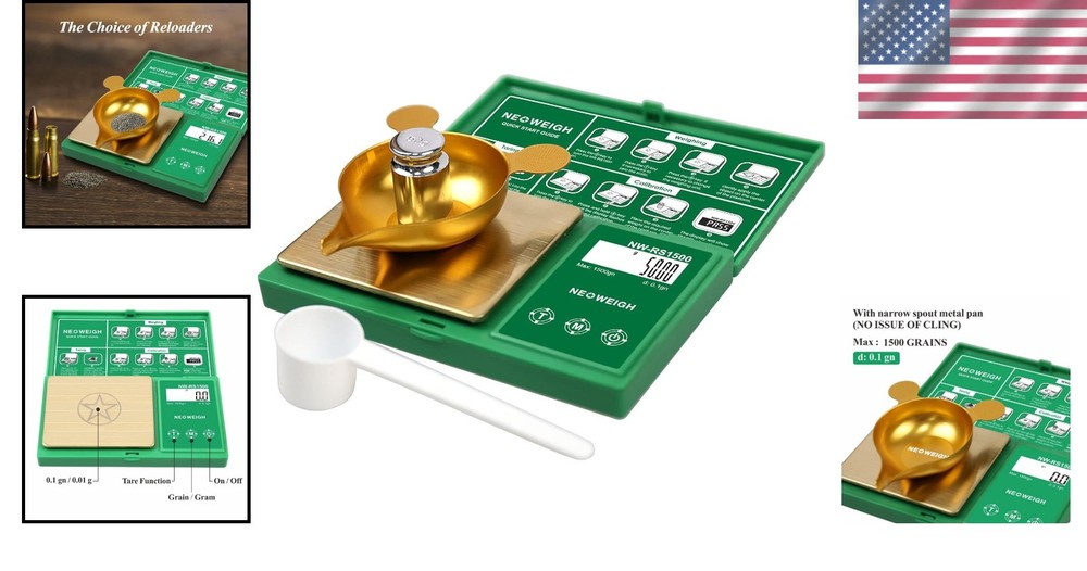 Reloading Scale, 1500 Grain X 0.1Gn, Grain Scale, Touch Screen, Powder Scale for