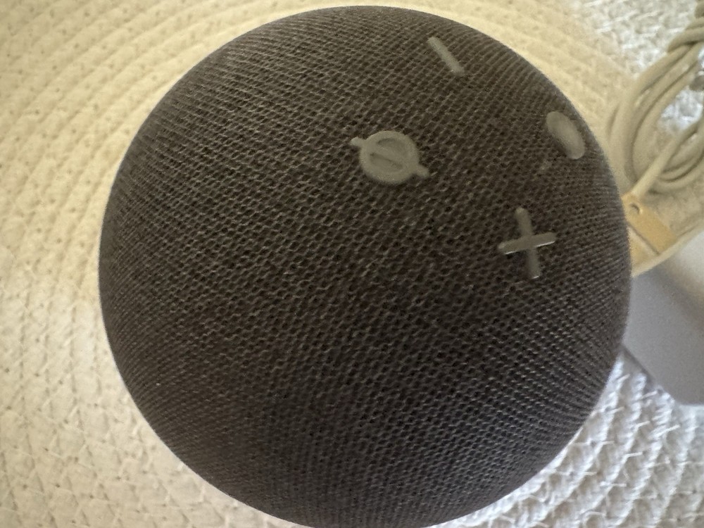 Amazon Echo Dot 4th Gen Alexa Smart Speaker Charcoal w/ Adapter Tested