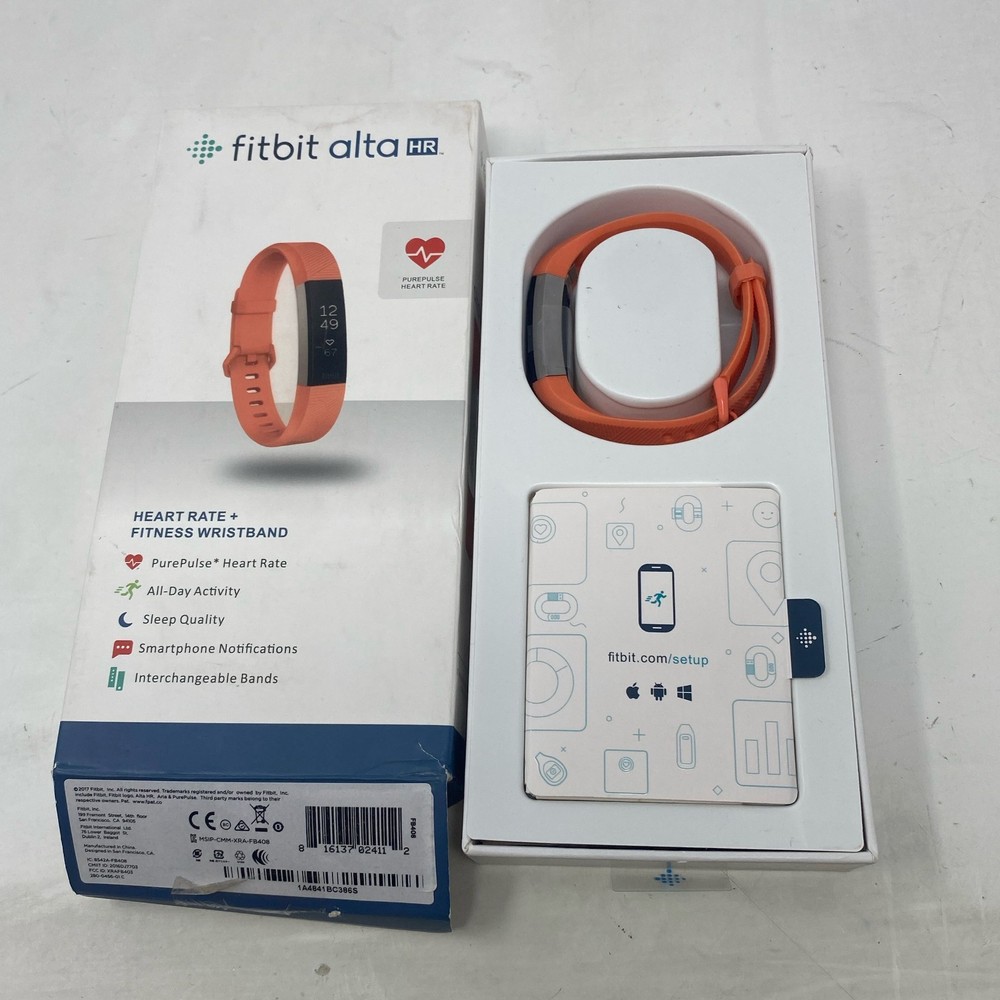 Fitbit Alta HR Activity Tracker Small - Peach/Coral Band