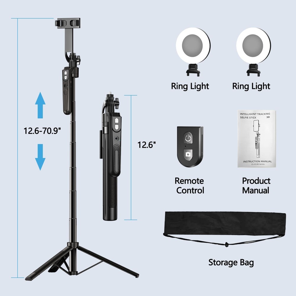 Auto Face Tracking Tripod for iPhone 360° Rotation Remote Control