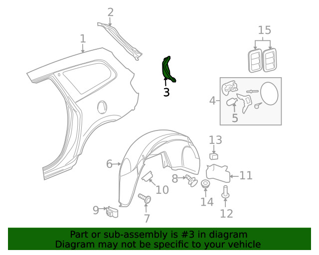 Genuine GM Driver Side Back Body Pillar Lower Outer Panel 23135562