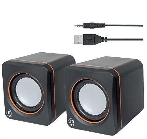 Manhattan USB Powered Stereo Speaker System - Small Size - with Volume Control &