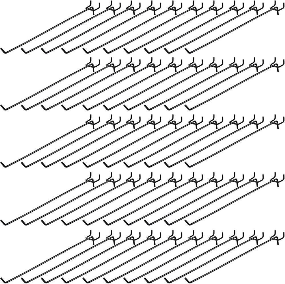 Durable 100 Pcs Pegboard Hooks, 12 Inch Long for Efficient Wall Organization