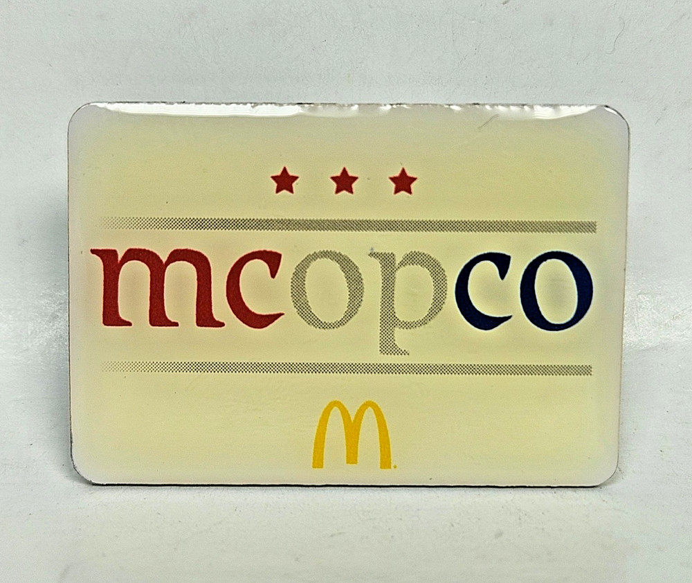 Mcdonalds mcopco McOpCo Rectangle Lapel Pin Collectible