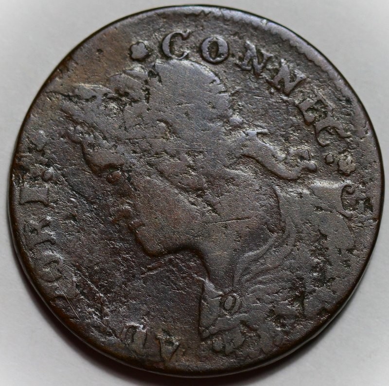 1788 Connecticut Colonial Copper, Draped Bust Left, Miller 16.5-H