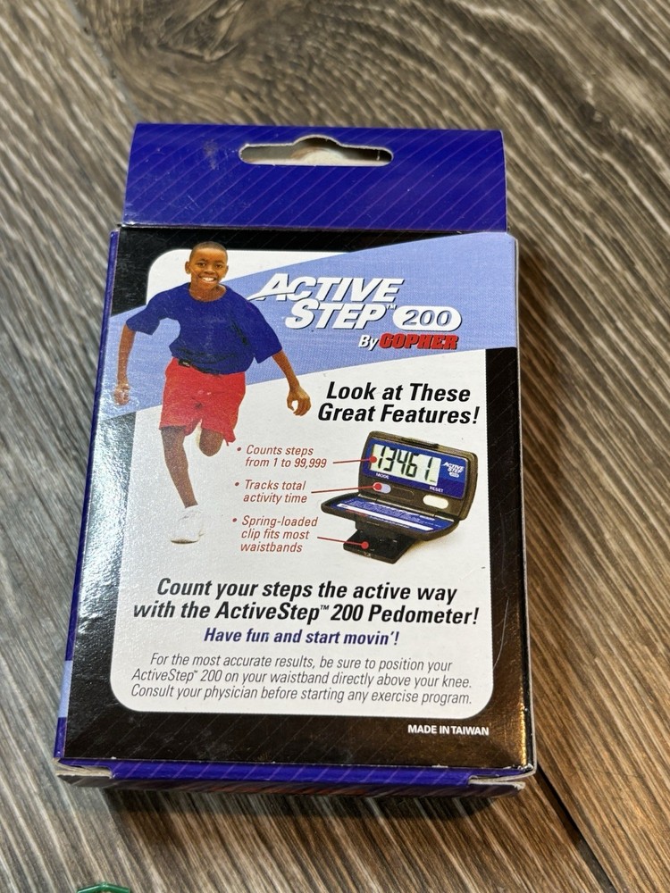 ACTIVE STEP 200 PEDOMETER BY GOPHER 2 FUNCTION STEPS AND TIME NEW IN BOX