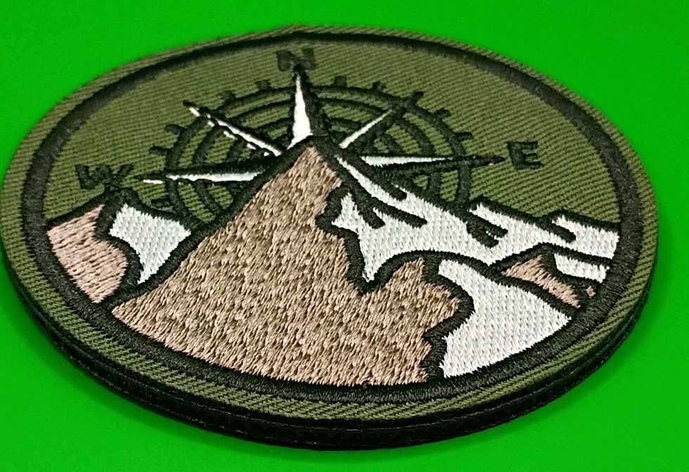 Outdoor Compass Mountain Tactical Morale Patch Hook and Loop