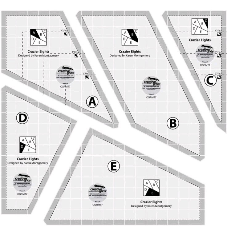Creative Grids Crazier Eights Template Quilt Ruler CGRMT7