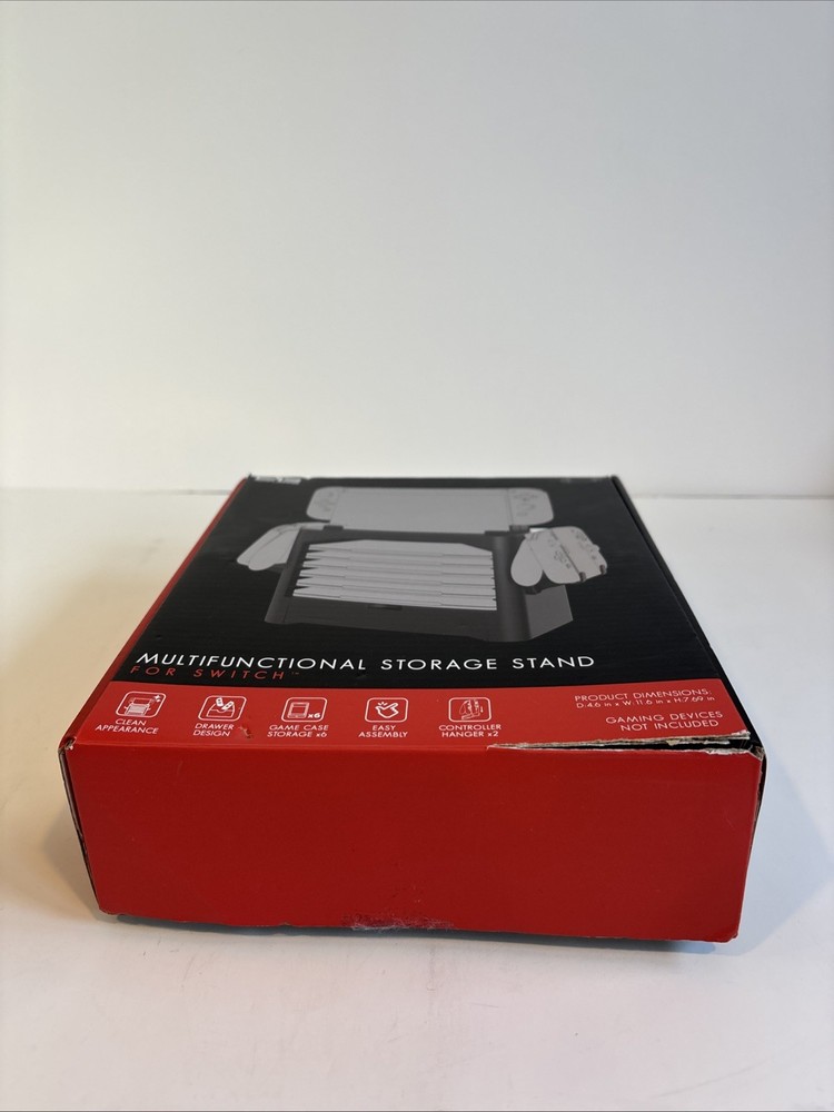 Nintendo Switch Storage Tower Stand | Game Disk Rack & Controller Holder - Black