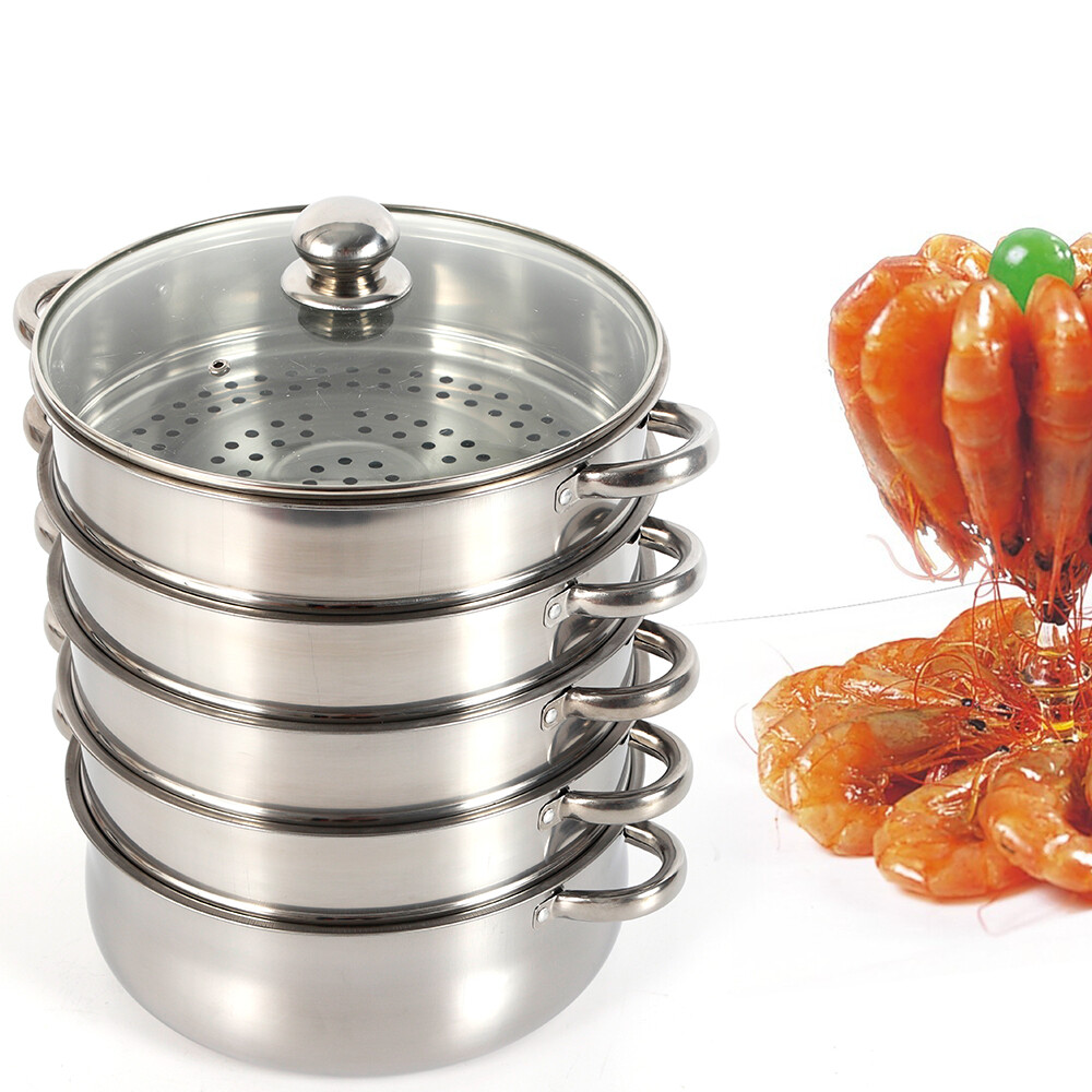 5-Layer Pot Steamer Multi-Layer Cookware Pot Cookware Stainless Steel Pot 28cm