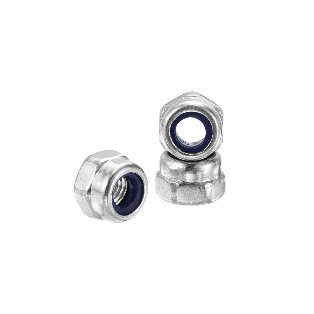 150Pcs Nylon Lock Hex Nuts - [M3-0.5], 304 Stainless Nuts, Silver