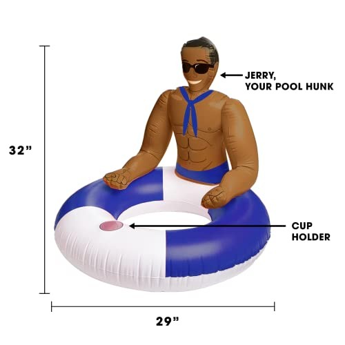 Drinking Buddies Jerry Inflatable Pool Ring – Hunky Sailor Pool Float for