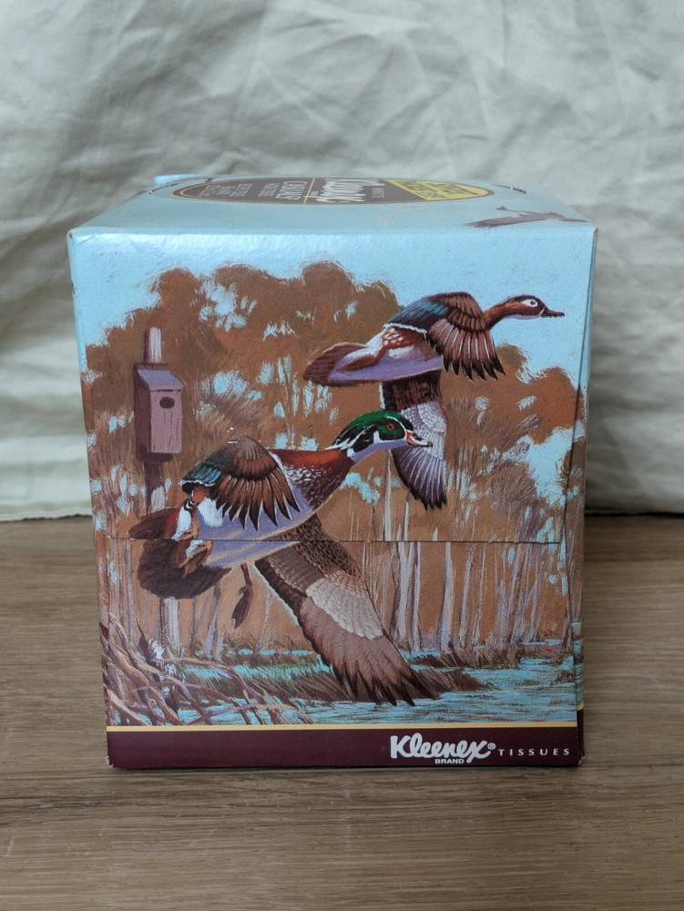 Vintage 1992 902 Kleenex Square Box Geese Duck Pattern