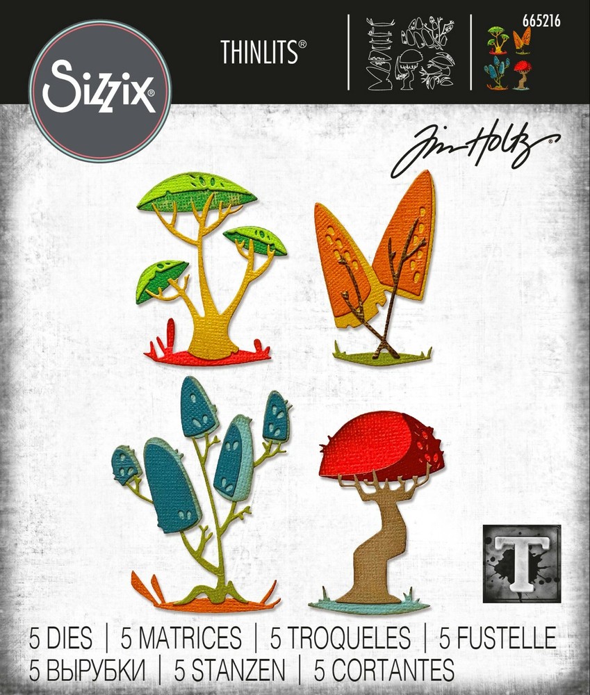 Sizzix Thinlits Funky Toadstools 5PC set #665216 Retail $19.99 by Tim Holtz