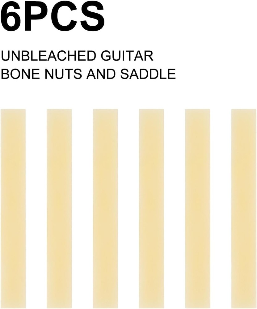 6Pcs Unbleached Guitar Bone Saddle, Blank Saddles